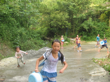 One day we took a break for rehearsals to organize a water fight.
